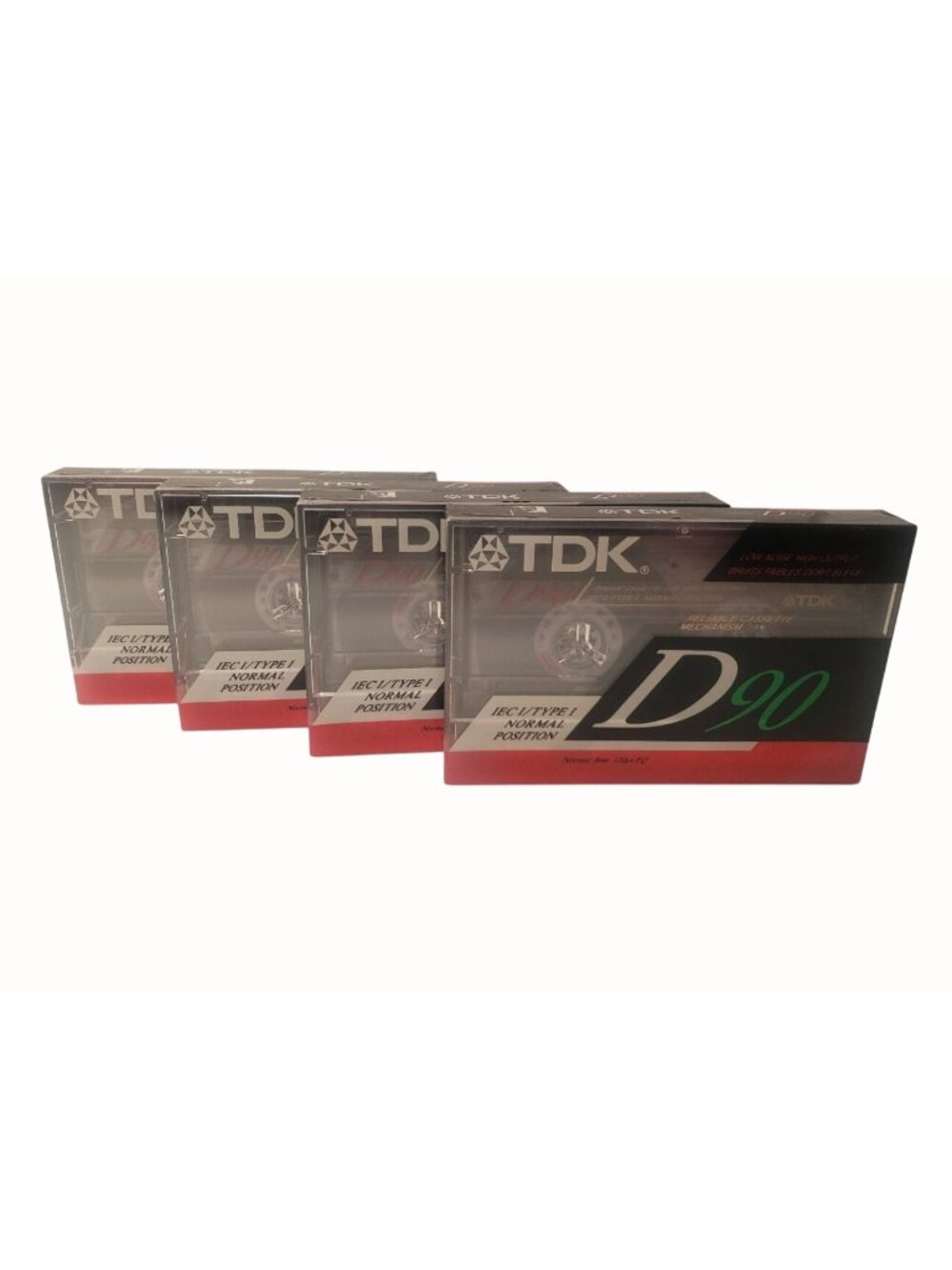 TDK D90 Blank Audio Cassette Tapes 4-Pack Sealed Vintage Normal Bias 90 Minutes